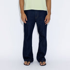 Flare raw denim trouser