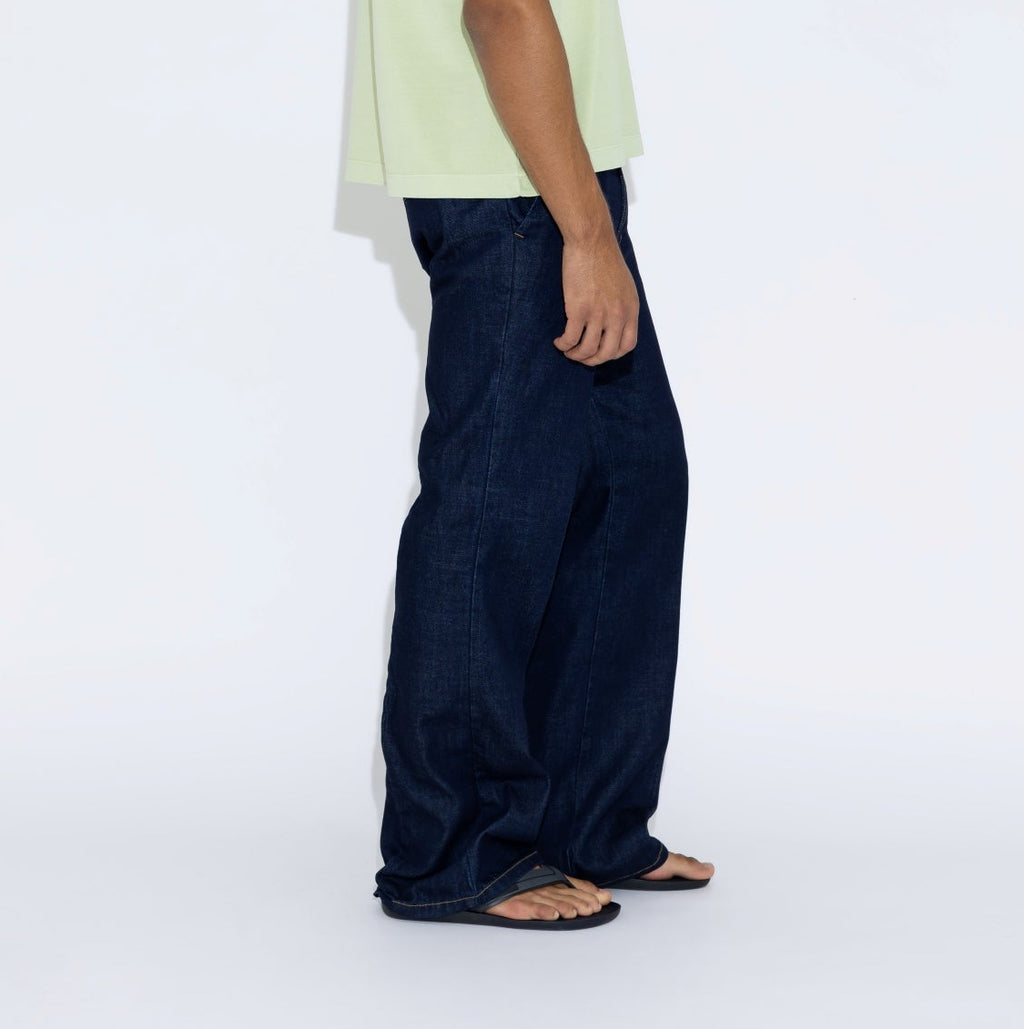 Flare raw denim trouser