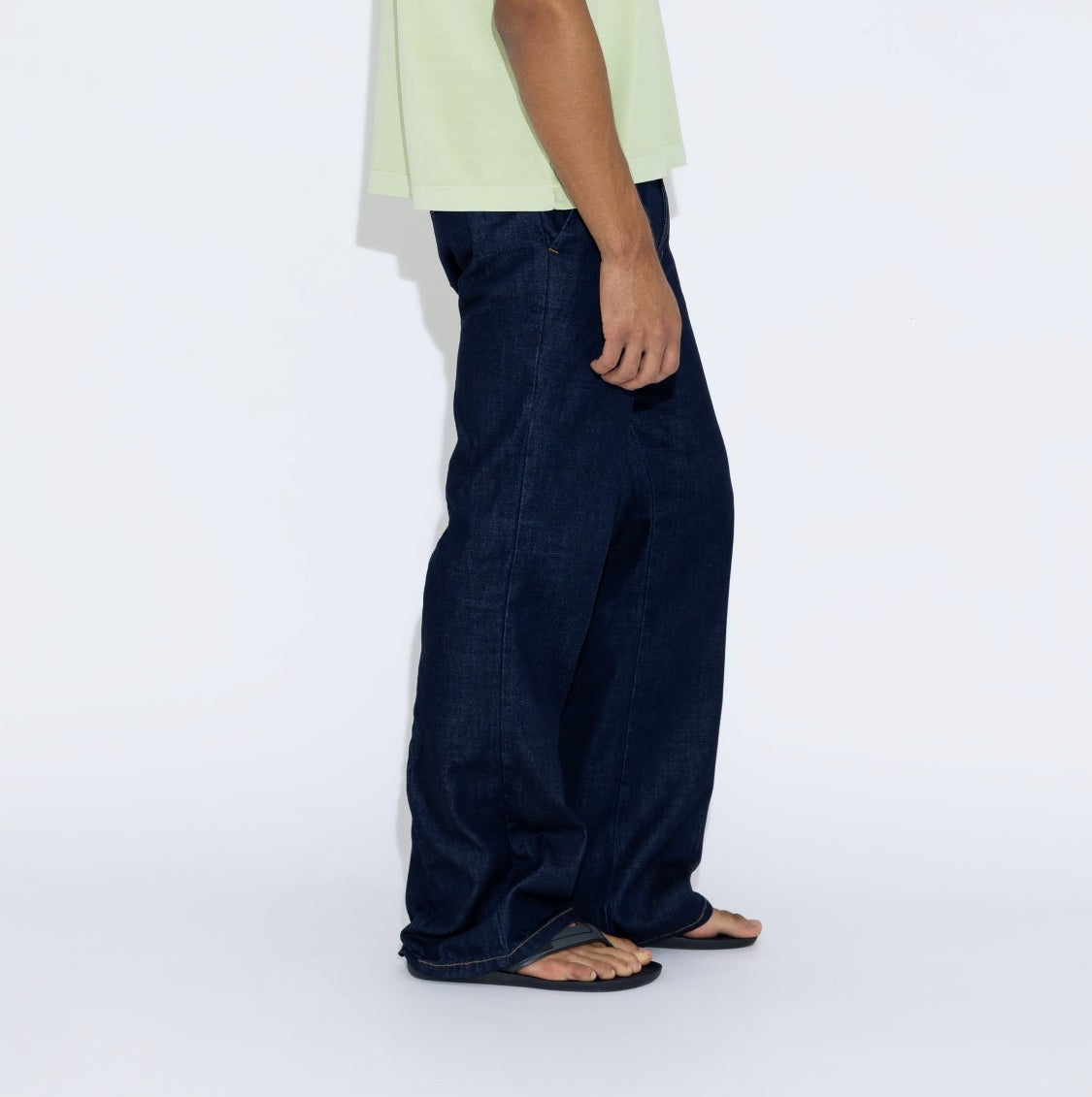 Flare raw denim trouser