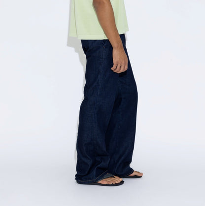 Flare raw denim trouser