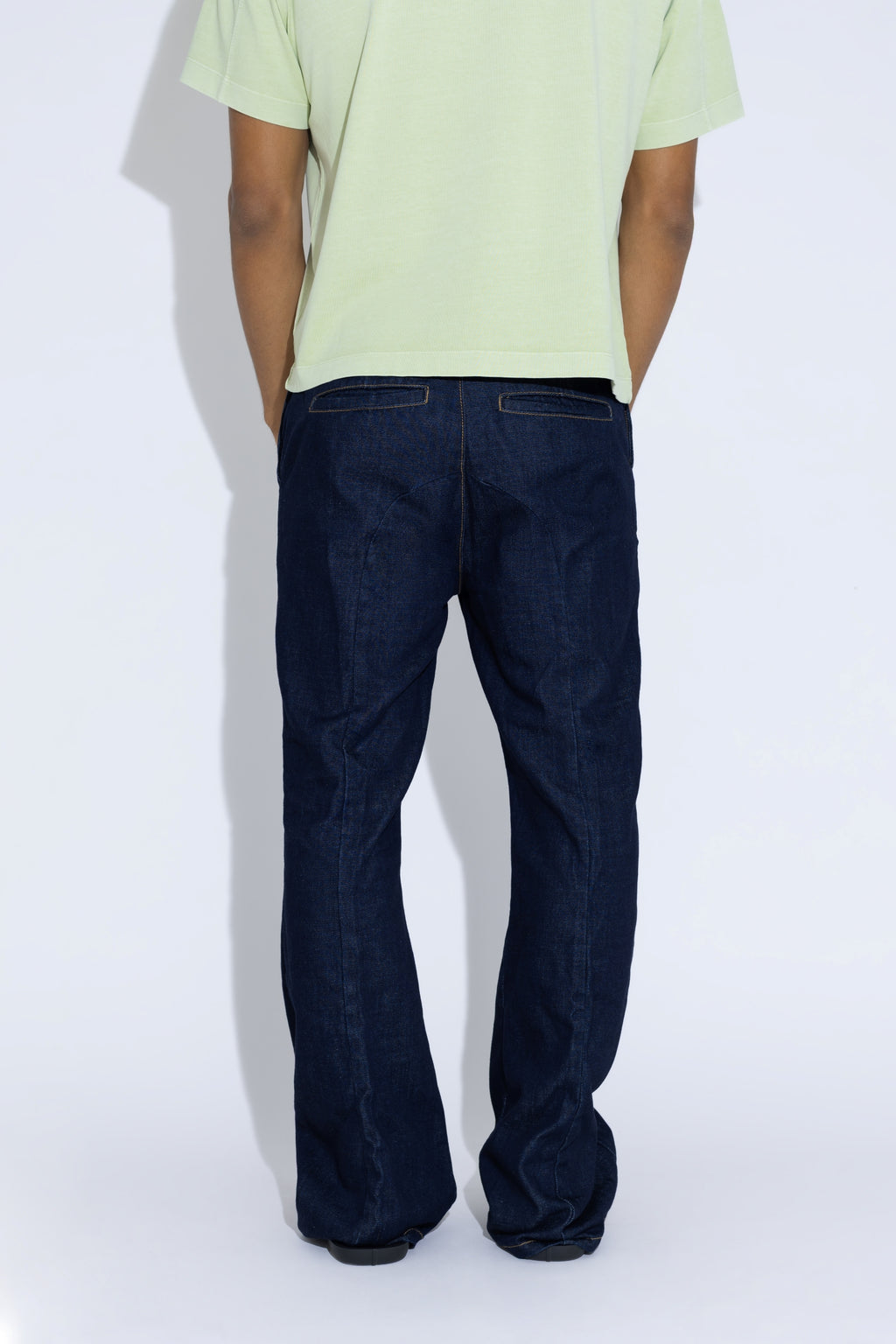 Flare raw denim trouser