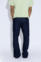 Flare raw denim trouser