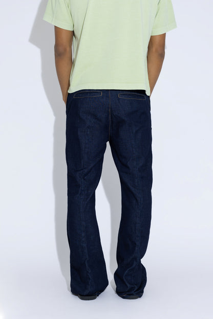 Flare raw denim trouser
