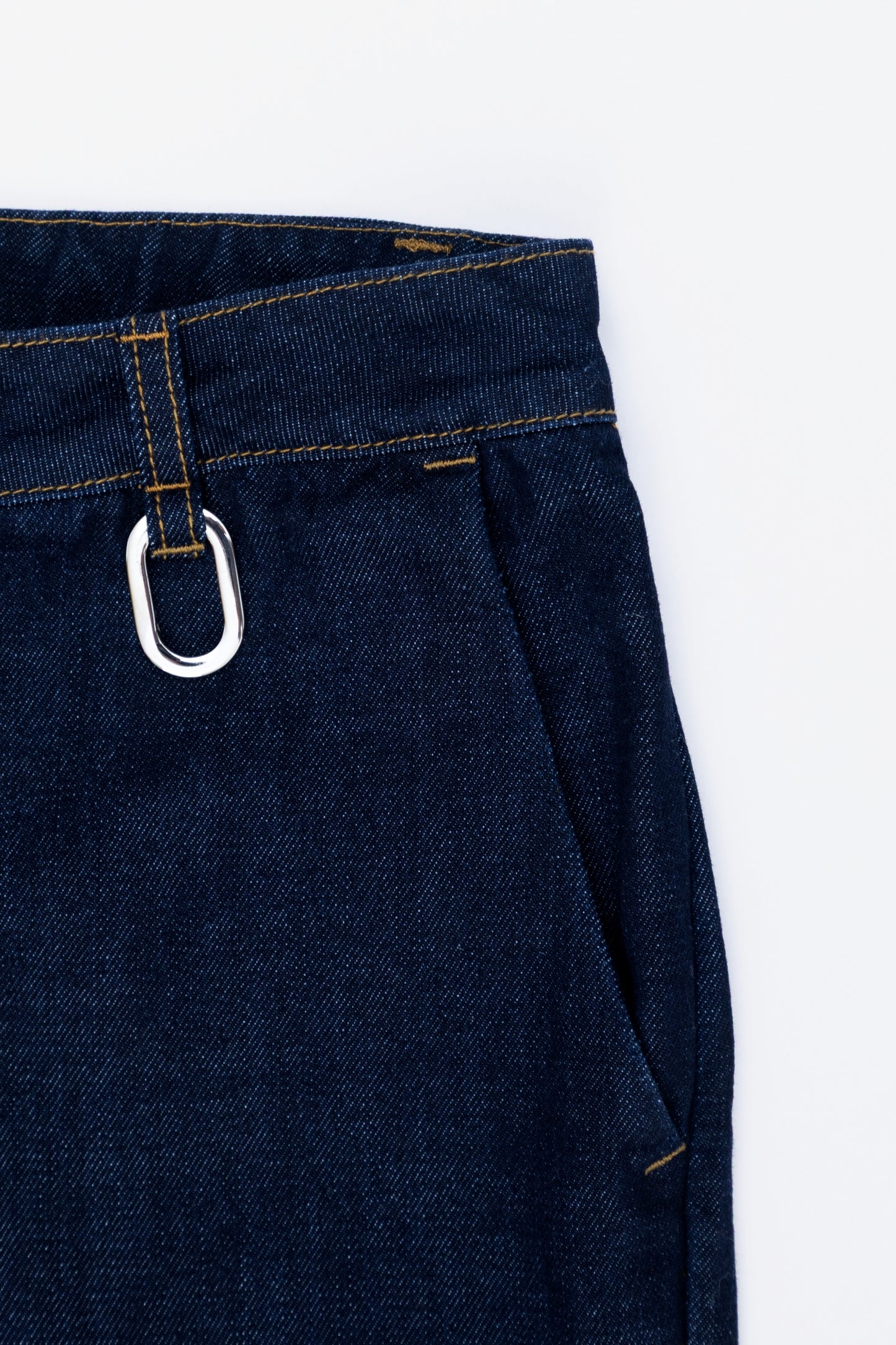 Flare raw denim trouser