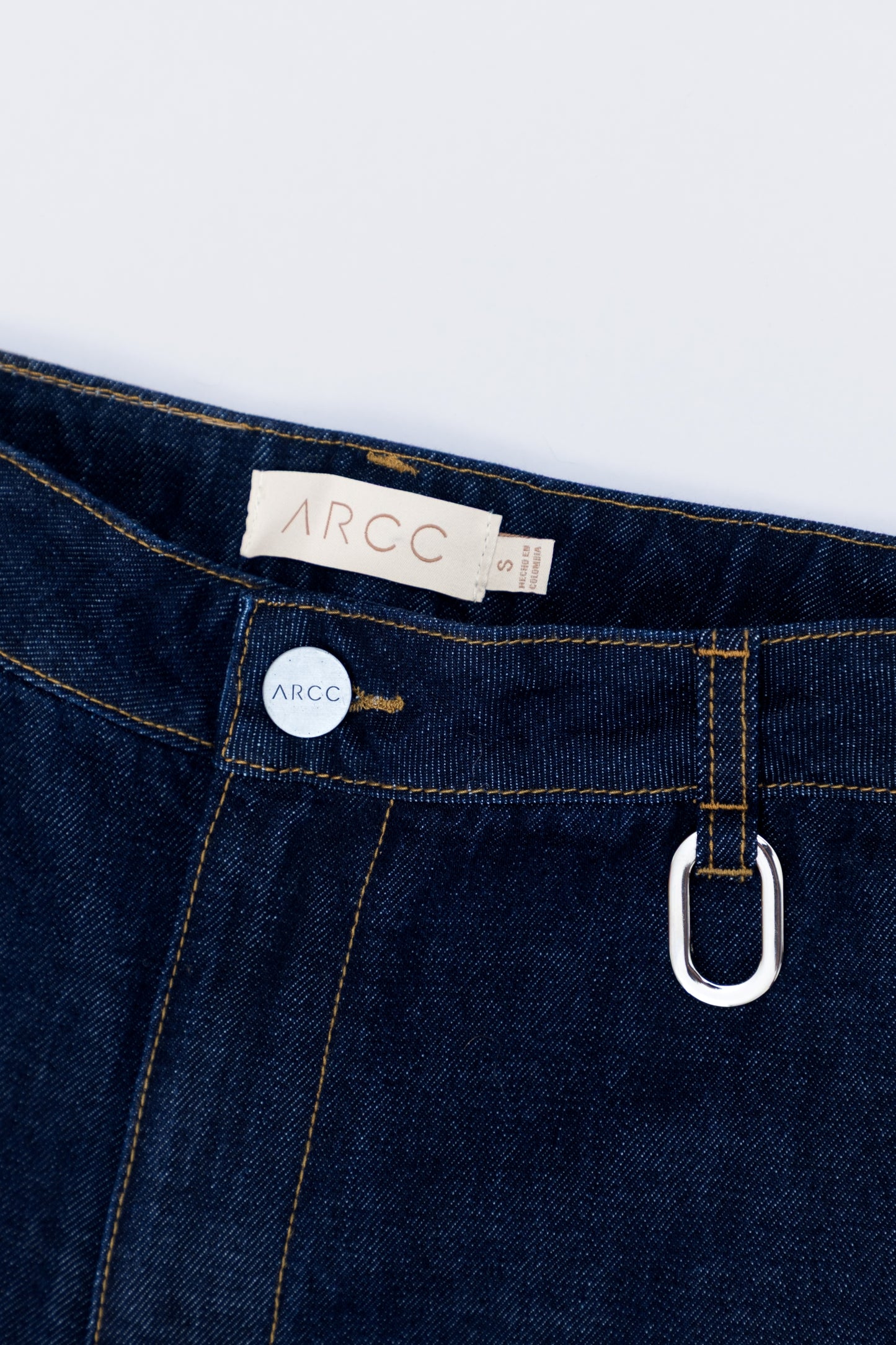 Flare raw denim trouser