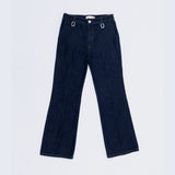 Flare raw denim trouser